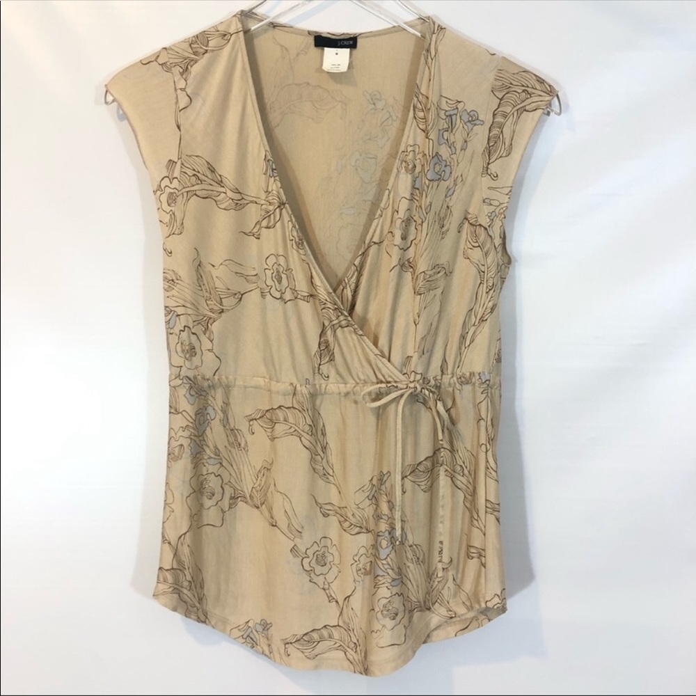 J. Crew Silk Cap Sleeve Wrap Top Size Medium